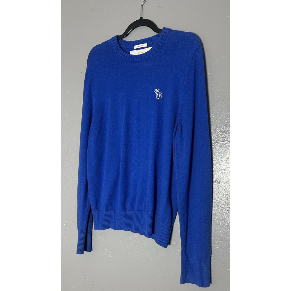 Abercrombie & Fitch Men's Blue Vintage Sweater, Muscle Fit Size XXL Y2K - Picture 2 of 9